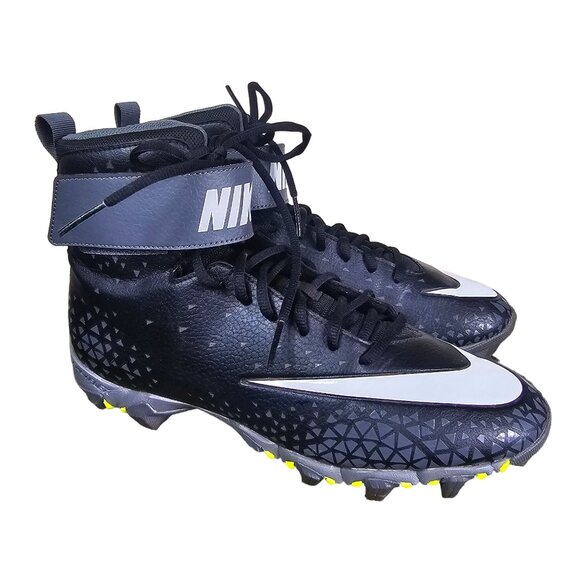 Nike Force Savage Shark Mens Football Cleats Sz 9 Athletic Black White Active - Picture 1 of 10